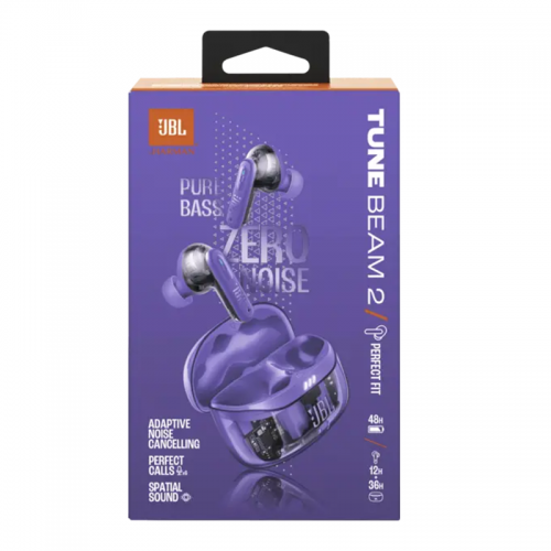 JBL Tune Beam 2 Ghost True Wireless Noise Cancelling Earbuds Purple